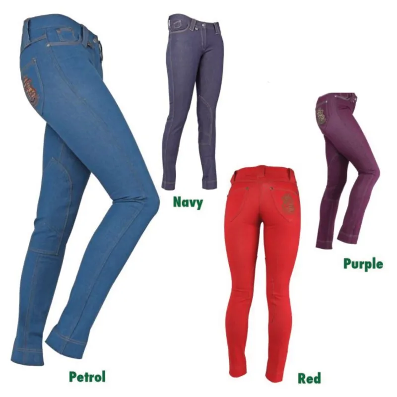 Shires Kensington Jean Style Jodhpurs - Red 